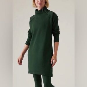 Athleta Forest Green Cozy Karma Sweatshirt Dress - Small